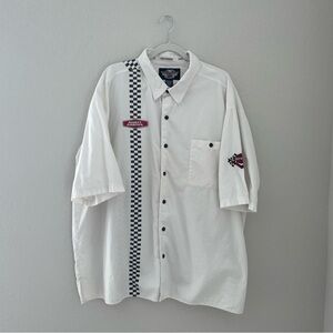 Mens Harley Davidson Motorcycle Button Up Down Short Sleeve T-shirt 3XL